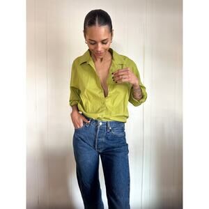 Jones New York Chartruese Button Up Size XL